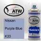 Preview: Nissan, Purple Blue, K33: 400ml Sprühdose, von ATW Autoteile West.